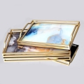 SET 2x Dekoratives Tablett 40x30/35x25 cm golden