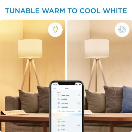 SET 2x Dimmbare LED-Glühbirne C37 E14/4,9W/230V 2700-6500K CRI 90 Wi-Fi - WiZ