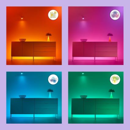 SET 2x Dimmbare LED-RGBW-Glühbirne C37 E14/4,9W/230V 2200-6500K Wi-Fi - WiZ