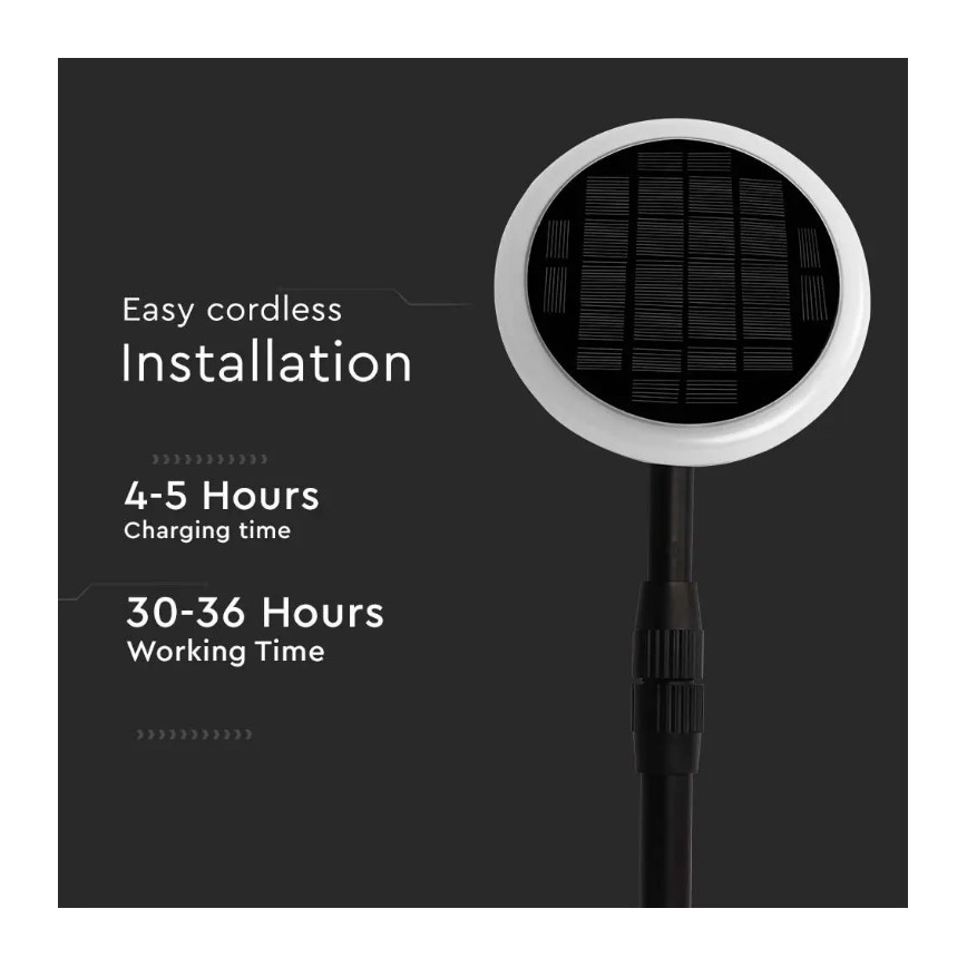 SET 2x Einstellbare LED-Solarleuchte GARDEN LED/3W/5V 42-80 cm 3000K IP65 1000 mAh