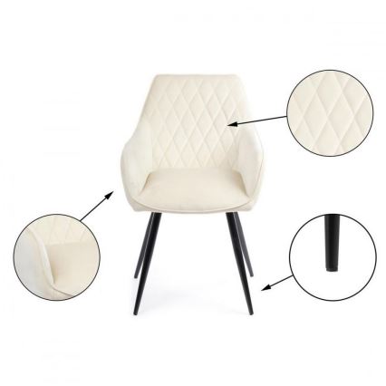 SET 2x Esszimmerstuhl SAMETTI cremefarben