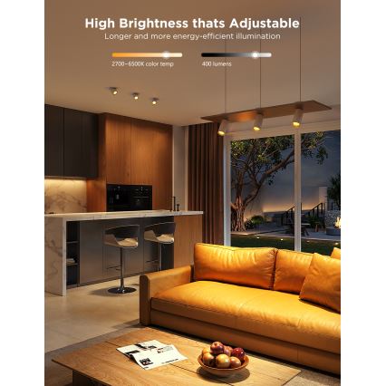 SET 2x LED RGBWW Dimmbares Leuchtmittel GU10/4,8W/230V 2700-6500K Wi-Fi - Govee