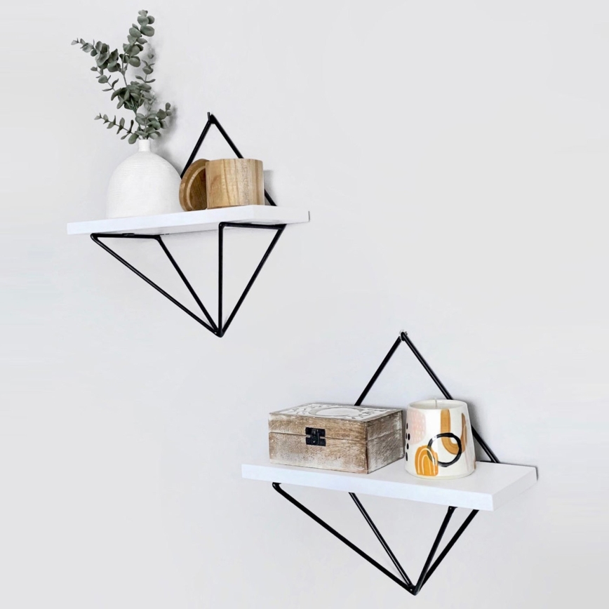 Set 2x Regal DIA, weiß/schwarz