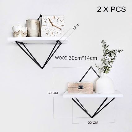 Set 2x Regal DIA, weiß/schwarz