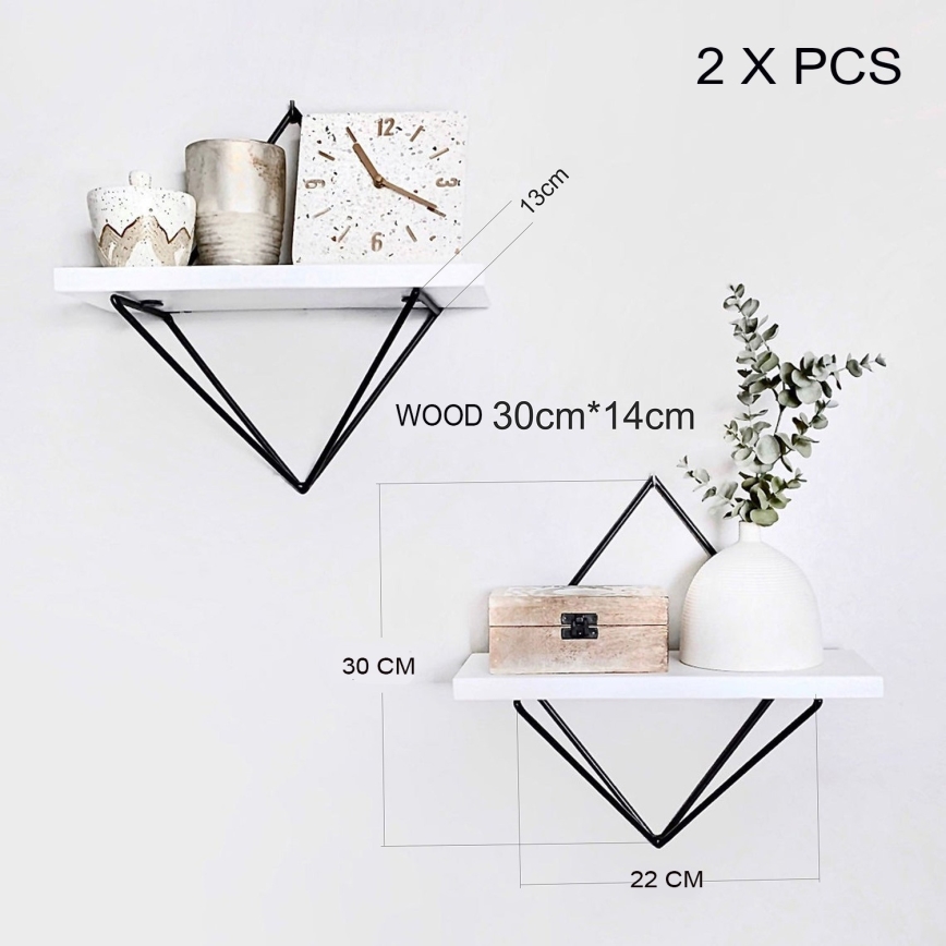 Set 2x Regal DIA, weiß/schwarz