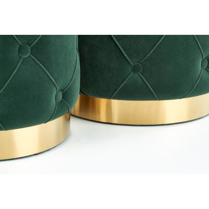 SET 2x Sitzhocker POLLY d 40/44 cm grün/golden