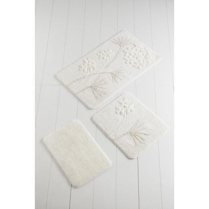 SET 3x Badezimmerteppich ORKIDE 60/60/100 cm beige
