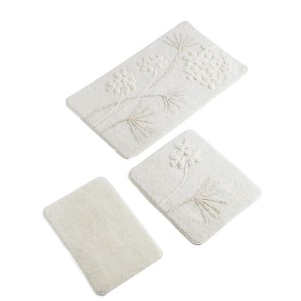 SET 3x Badezimmerteppich ORKIDE 60/60/100 cm beige