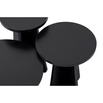 SET 3x Beistelltisch LUME Ø 28/33/43 cm schwarz