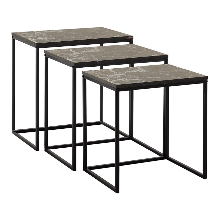 SET 3x Couchtisch Schwarz