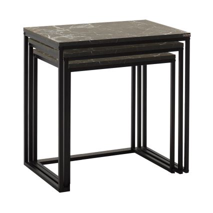 SET 3x Couchtisch Schwarz