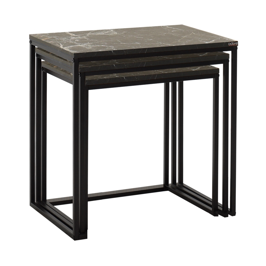 SET 3x Couchtisch Schwarz