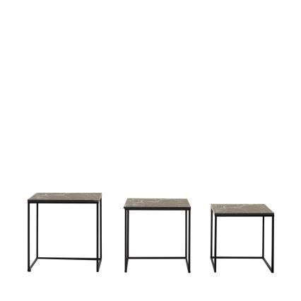 SET 3x Couchtisch Schwarz