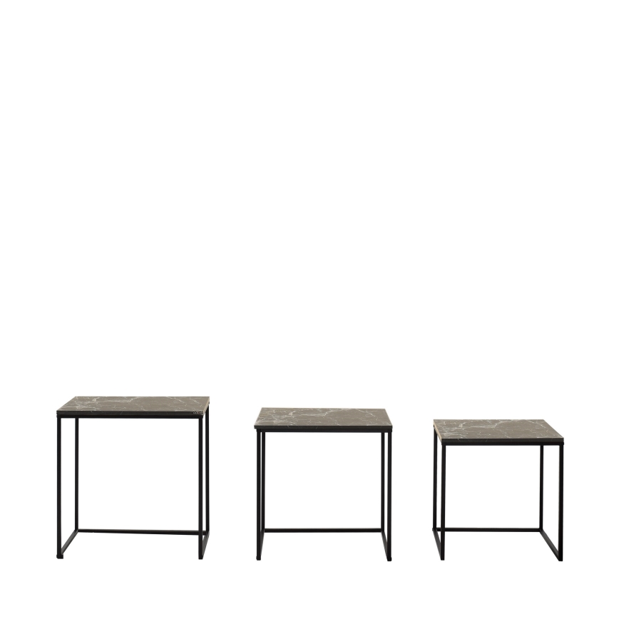 SET 3x Couchtisch Schwarz
