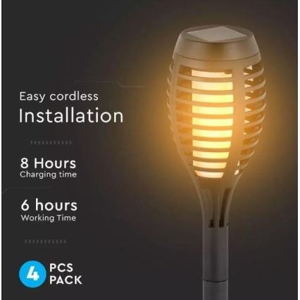 SET 4x LED-Solarleuchte 4xLED/3,6V 1xAAA IP44 100 mAh