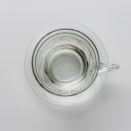 Set 6x Glastasse mit Untertasse klar Blumenstrauß Nr. 3