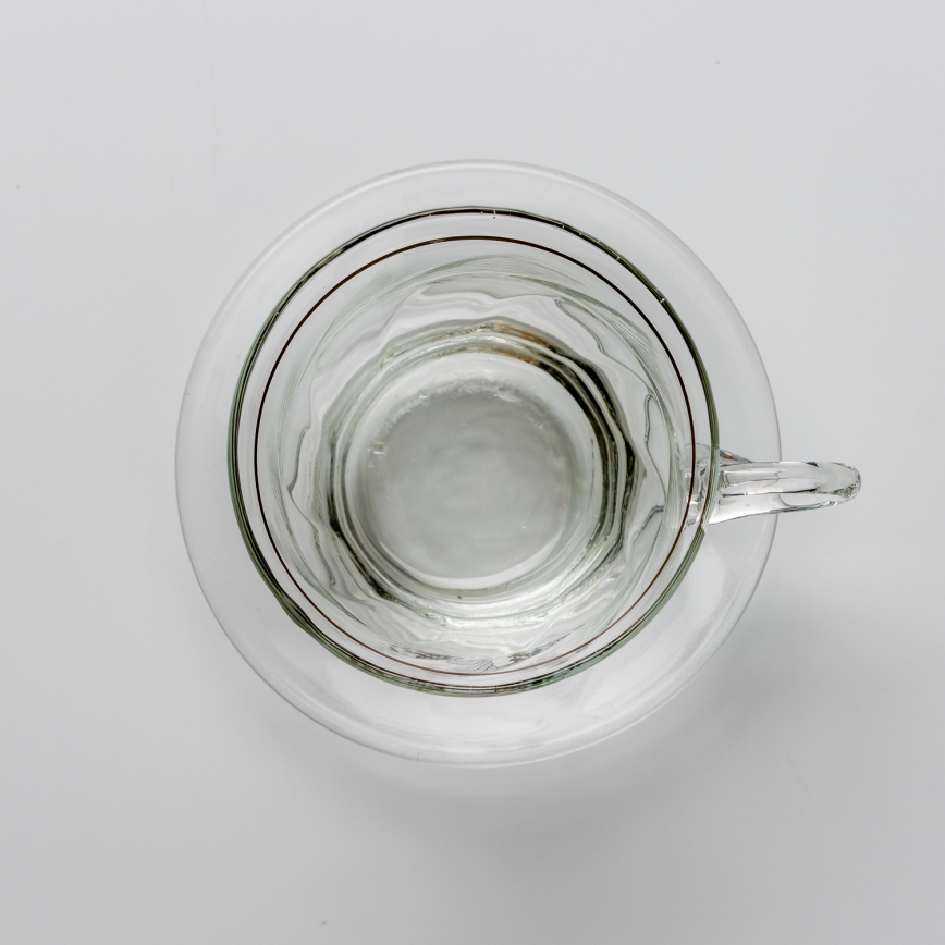 Set 6x Glastasse mit Untertasse klar Blumenstrauß Nr. 3