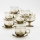 Set 6x Glastasse mit Untertasse und 1x Zuckerdose rauchig Blumenstrauß Nr. 2