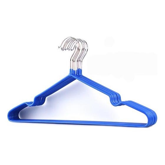 SET 6x Kleiderbügel 19,5x41 cm Metall/blau