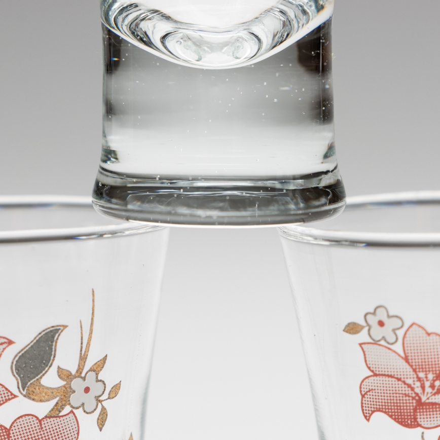 Set 6x Likörglas mit Blumenstrauß-Motiv Nr. 2