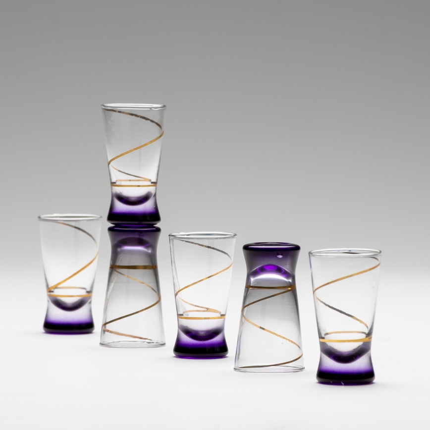 Set 6x Shot-Gläser 25 mm klar violett