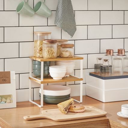 Set mit 2 Aufbewahrungsregalen MARGE, weiß/braun