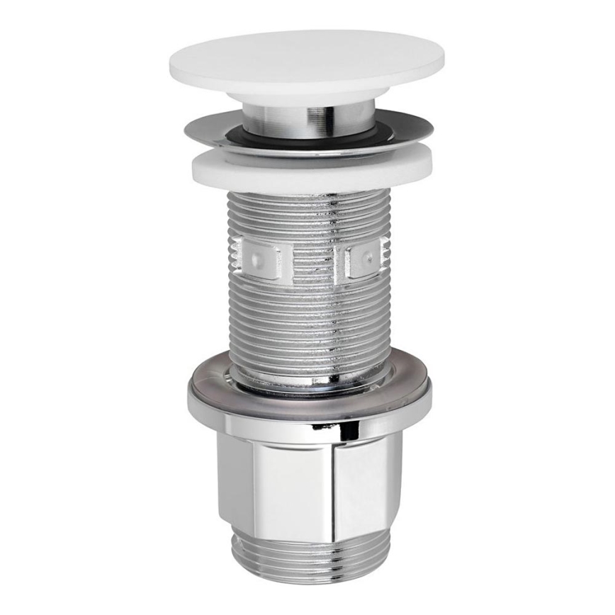 Silfra - Waschbeckenablauf Ø 6,7 cm weiß / glänzender Chrom