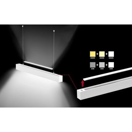 Sinclair - LED Deckenleuchte LSM LED/40W/230V 3000K/4000K/5000K 120 cm silber