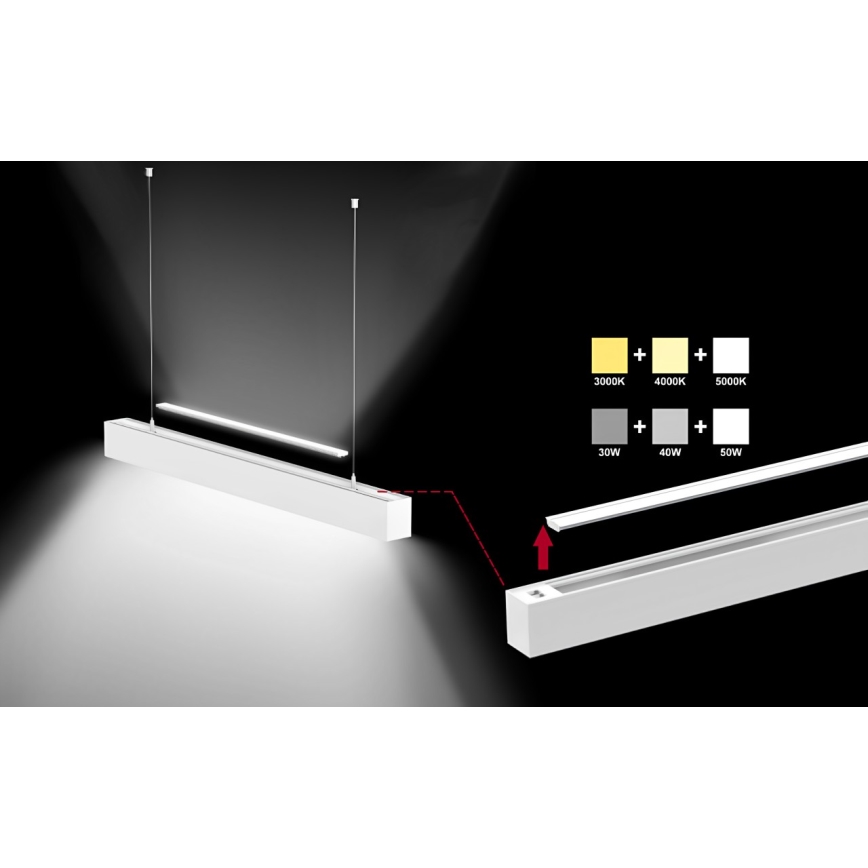 Sinclair - LED Deckenleuchte LSM LED/40W/230V 3000K/4000K/5000K 120 cm silber