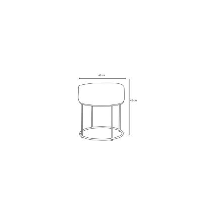 Sitzhocker JAVI Ø 40 cm, cremefarben