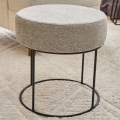 Sitzhocker JAVI Ø 40 cm, cremefarben