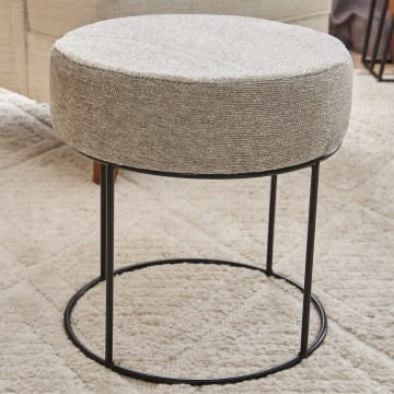 Sitzhocker JAVI Ø 40 cm, cremefarben