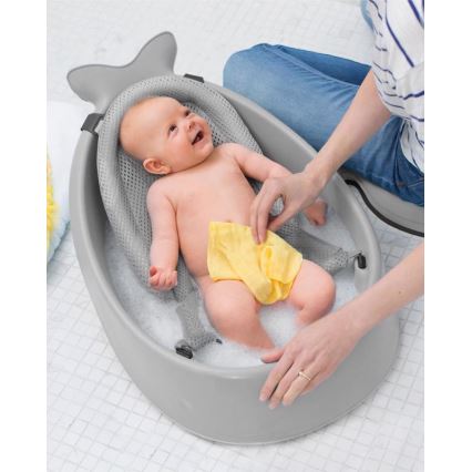 Skip Hop - Babybadewanne mit ergonomischer Matte MOBY 3 grau