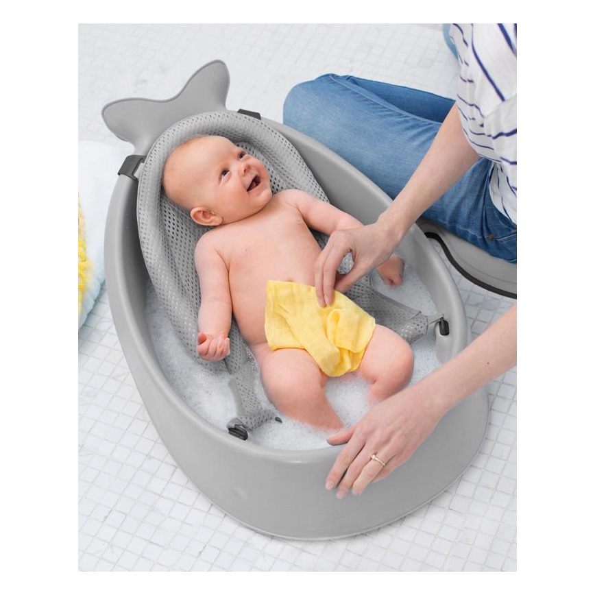 Skip Hop - Babybadewanne mit ergonomischer Matte MOBY 3 grau