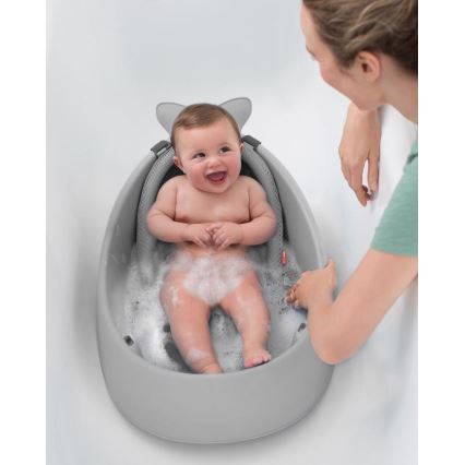Skip Hop - Babybadewanne mit ergonomischer Matte MOBY 3 grau