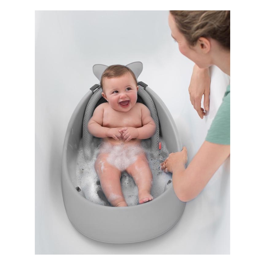 Skip Hop - Babybadewanne mit ergonomischer Matte MOBY 3 grau