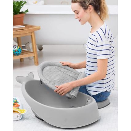 Skip Hop - Babybadewanne mit ergonomischer Matte MOBY 3 grau