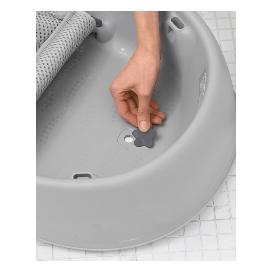 Skip Hop - Babybadewanne mit ergonomischer Matte MOBY 3 grau