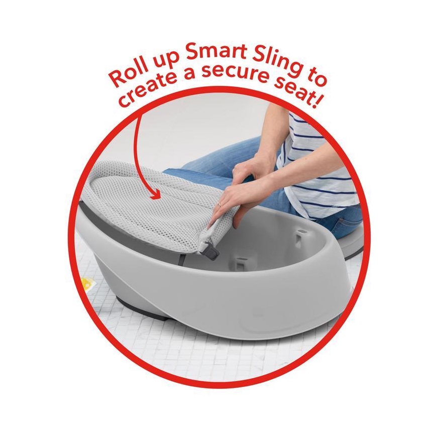 Skip Hop - Babybadewanne mit ergonomischer Matte MOBY 3 grau
