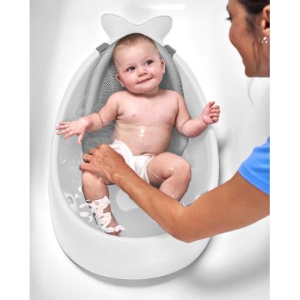 Skip Hop - Babybadewanne mit ergonomischer Matte MOBY 3 weiß