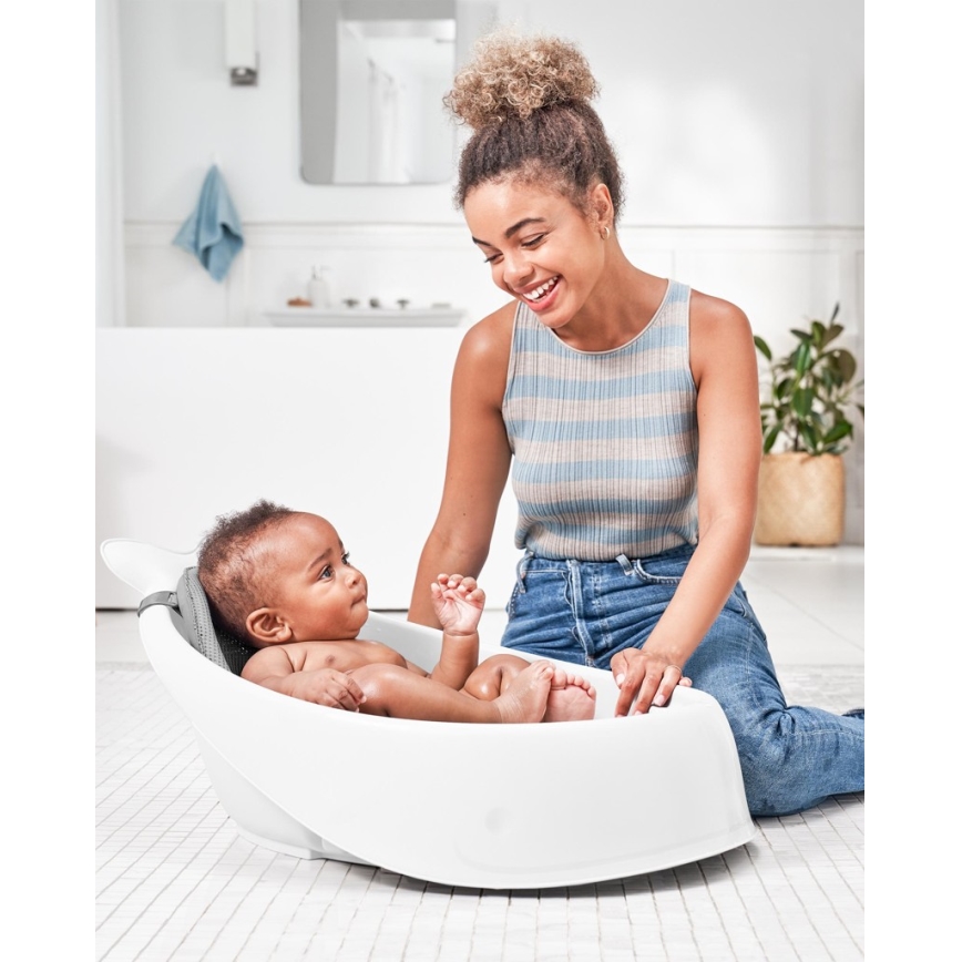 Skip Hop - Babybadewanne mit ergonomischer Matte MOBY 3 weiß