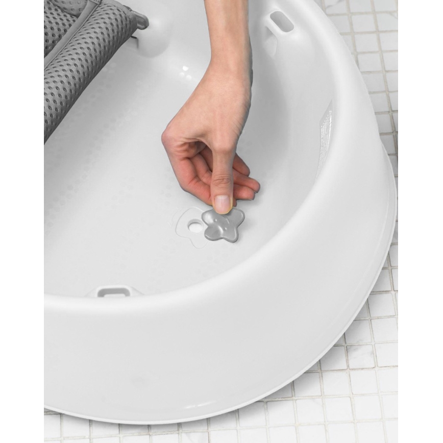 Skip Hop - Babybadewanne mit ergonomischer Matte MOBY 3 weiß