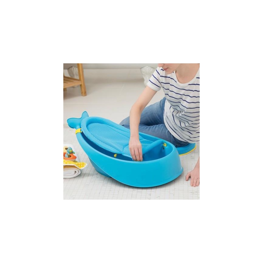 Skip Hop - Babybadewanne mit ergonomischer Unterlage MOBY 3 blau