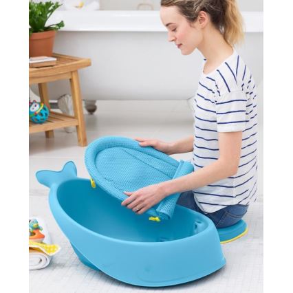 Skip Hop - Babybadewanne mit ergonomischer Unterlage MOBY 3 blau