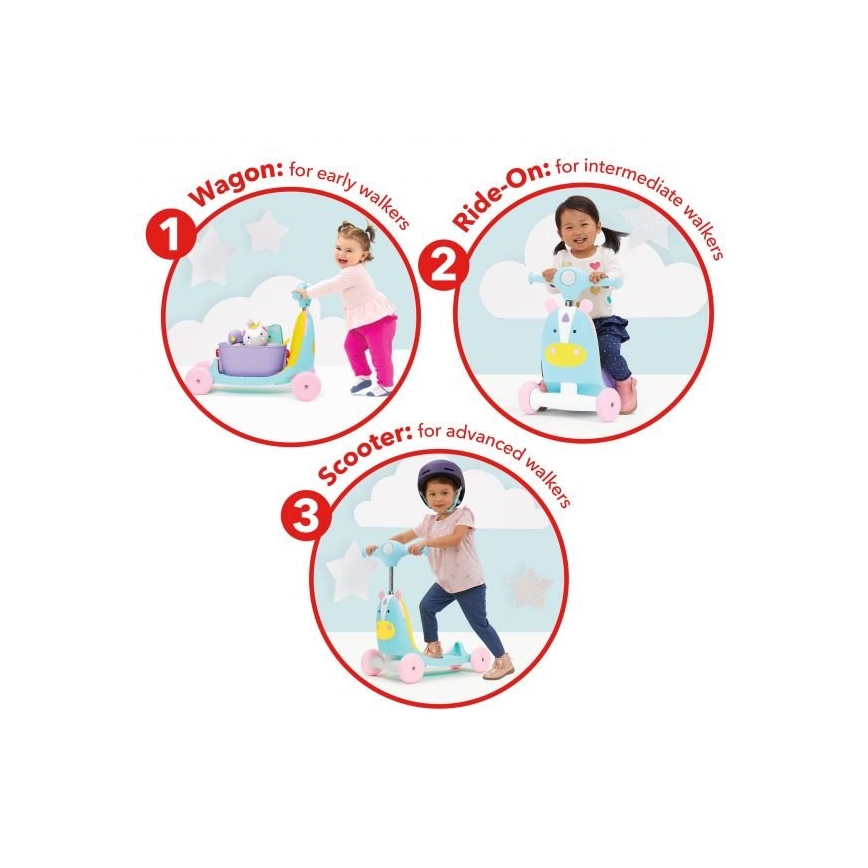 Skip Hop - Laufrad 3in1 ZOO Einhorn 3xAAA