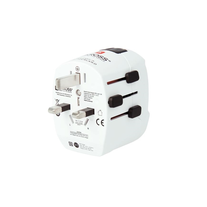 Reiseadapter PRO Light USB AC45PD - weltweit, UK+USA+AUS/CN USB A+C 45 W