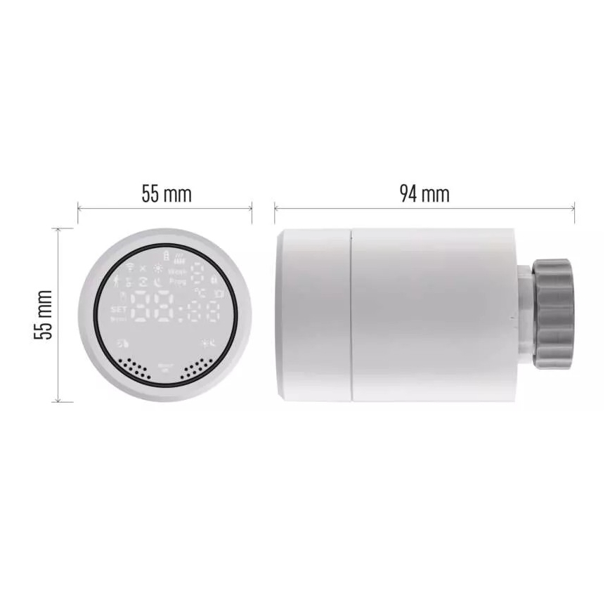 Smart-Thermostatkopf mit LCD-Display GoSmart M30x1,5 2xAA/1,5V Tuya