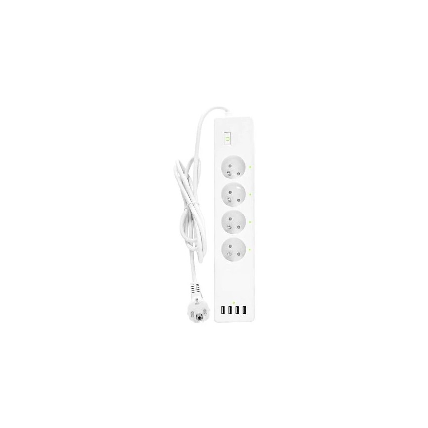 Verlängerungskabel mit Schalter SMART 1,8 m 4-fach + 4x USB Wi-Fi Tuya
