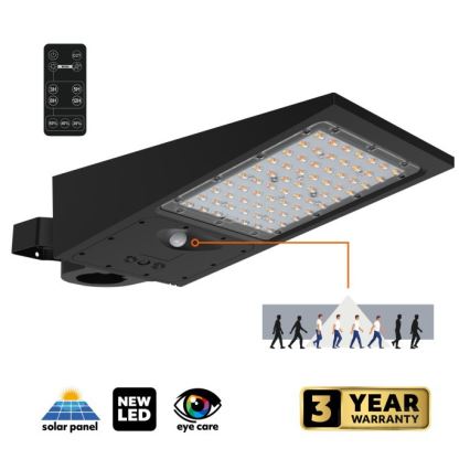 Dimmbare LED-Solar-Straßenleuchte mit Sensor STREET LED/30W/9,6V 3000/4000K 6000 mAh IP65 + Fernbedienung