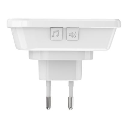 Kabellose Steckdosen-Türklingel 230V/1xCR2032 IP56 weiß